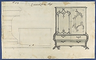 Commode Clothes Press, from Chippendale Drawings, Vol. II, Thomas Chippendale (British, baptised Otley, West Yorkshire 1718–1779 London), Black ink, gray wash, graphite