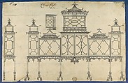 China Case, from Chippendale Drawings, Vol. II, Thomas Chippendale (British, baptised Otley, West Yorkshire 1718–1779 London), Black ink, gray wash