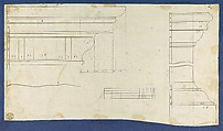 Moldings for Gothic Library Bookcase, from Chippendale Drawings, Vol. II, Thomas Chippendale (British, baptised Otley, West Yorkshire 1718–1779 London), Black ink