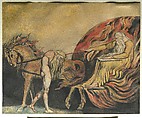 God Judging Adam, William Blake (British, London 1757–1827 London), Color relief etching finished with pen and ink and watercolor