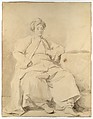 The Sultan, Jean Honoré Fragonard (French, Grasse 1732–1806 Paris), Brush and brown wash (possibly bistre) over black chalk underdrawing