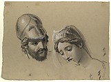 Group of studies for "Castor and Pollux Freeing Helen", Joseph-Ferdinand Lancrenon (French, Lods 1794–1874 Lods), See records for individual drawings