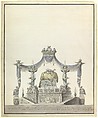 Catafalque of the Empress Catherine the Great of Russia (Side Elevation)., Vincenzo Brenna  Italian, Pen and gray-black ink, brush and watercolor, over traces of graphite or leadpoint