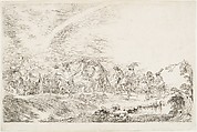 Recruits Going to Join the Regiment, Antoine Watteau (French, Valenciennes 1684–1721 Nogent-sur-Marne), Etching with drypoint