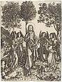 Christ in the Wilderness Served by Angels, Master i.e. (German, active 1480–1500), Engraving; second state of three