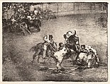 A picador caught by a bull, from the 
