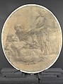 The Martyrdom of Saint Cecilia (Cartoon for a Fresco), Domenichino (Domenico Zampieri) (Italian, Bologna 1581–1641 Naples), Charcoal highlighted with white chalk