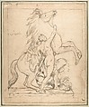 Study for one of the 'Chevaux de Marly', Guillaume Coustou the Elder (French, Lyons 1677–1746 Paris), Black chalk
