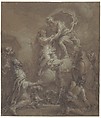 Sacrifice of Iphigenia, Charles de la Fosse (French, Paris 1636–1716 Paris), Red, black, and white chalk, on gray-brown paper