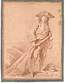 A Fisherman Pulling a Net, Jean Honoré Fragonard (French, Grasse 1732–1806 Paris), Red chalk
