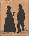 An old Man and Woman, Anonymous, American, 19th century  American, Cut paper with wash
