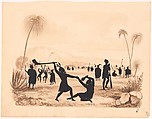 South Sea Islanders, Auguste Edouart (French, 1789–1861), Cut paper with wash