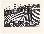 Dock Scene, Edward Alexander Wadsworth  British, Woodcut