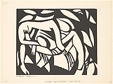 Wrestlers, Henri Gaudier-Brzeska  French, Linocut