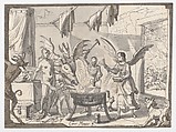 The Devil's Kitchen Visited by an Angel, Conrad Meyer (Swiss, Zürich 1618–1689 Zürich), Pen and gray ink, brush and gray wash