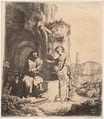 Christ and the Woman of Samaria among Ruins, Rembrandt (Rembrandt van Rijn) (Dutch, Leiden 1606–1669 Amsterdam), Etching