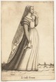 La Citella Romana (Maiden), Attributed to Pietro Bertelli (Italian, active Padua, ca. 1571–1621), Engraving