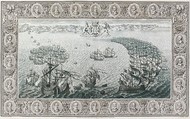 The Tapestry Hangings of the House of Lords Representing the Several Engagements Between the English and Spanish Fleets..., Engraved and published by John Pine (British, London 1690–1756 London), Illustrations: etching and engraving