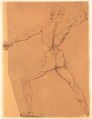 Nude Study, Anonymous, Italian, early 19th century Italian, Pen and brown ink on tracing paper