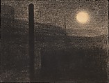 Courbevoie: Factories by Moonlight, Georges Seurat (French, Paris 1859–1891 Paris), Conté crayon