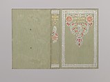 The Chatelaine of La Trinité, Alice Cordelia Morse American, Gray-green cloth covered boards with orange, silver and gold decoration