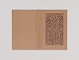Prototype Book Cover, Untitled, Alice Cordelia Morse American, Medium brown cloth covered boards with dark brown decoration