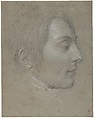 Study for the Portrait of General Desaix, Andrea Appiani (Italian, Milan 1754–1817 Milan), Black and white chalk on blue paper