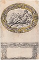 Design for an Oval Gold Box, Hubert François Gravelot (French, Paris 1699–1773 Paris), Pen and gray and black ink over graphite, with brush and yellow and rose wash on top