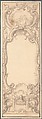 Design for a Folding Screen, Jacques de Lajoüe (French, Paris 1686–1761 Paris), Pen and gray ink, brush and gray wash over traces of black chalk and graphite