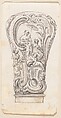 Design for a Repouseé Cane Handle, Juste Aurèle Meissonnier (French, Turin 1695–1750 Paris), Pen and gray ink with brush and gray wash over graphite underdrawing