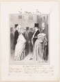 Les Etrangers dévisagés par eux mêmes, from "Les Étrangers à Paris", Honoré Daumier  French, Lithograph on wove paper with inscriptions in pen and brown ink; caption in pen and brown ink on a separate piece of paper glued below print
