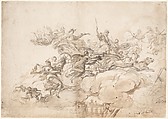 The Triumph of Cybele, Luca Giordano  Italian, Brush and brown wash over black chalk