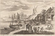 Coast Scene with a Windmill, Aegidius Sadeler II (Netherlandish, Antwerp 1568–1629 Prague), Engraving; second state