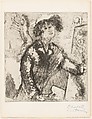 Self-Portrait with Easel, Marc Chagall (French (born former Russian Empire, now Belarus), Vitebsk 1887–1985 Saint-Paul-de-Vence), Etching and aquatint