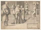 The Visitation, Enea Vico Italian, Engraving