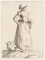 Costume Plate: Galla Serva, Enea Vico Italian, Engraving