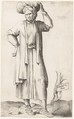 Costume Plate: Hispania Rustica (with laundry on head), Enea Vico Italian, Engraving