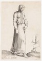 Costume Plate: Woman with Hooded Garment, Enea Vico Italian, Engraving