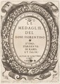 Title plate: Le Medaglie del Doni Fiorentino, Enea Vico Italian, Engraving