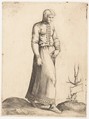 Costume Plate: Woman with Hooded Garment, Enea Vico Italian, Engraving