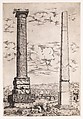 Column of Antoninus and a Roman Obelisk, Enea Vico Italian, Engraving