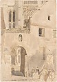 Façade of Chartres Cathedral, Roger Eliot Fry British, Watercolor, pen and green ink, over graphite