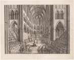 The Coronation of King Charles the II in Westminster Abbey, April 23, 1661 (from John Ogilby's "The Entertainment of...Charles II," London, 1662), Wenceslaus Hollar (Bohemian, Prague 1607–1677 London), Etching