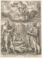 Pax, from "Virtues", Maerten de Vos  Netherlandish, Engraving