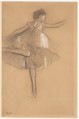 Dancer on pointe, Edgar Degas French, Charcoal, heightened with white on beige wove paper
