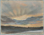 Sunset, Eugène Delacroix  French, Pastel on blue laid paper