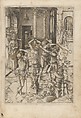 Album with Twelve Engravings of The Passion, a Woodcut of Christ as the Man of Sorrows, and a Metalcut of St. Jerome in Penitence, Israhel van Meckenem (German, Meckenem ca. 1440/45–1503 Bocholt), Engravings, two touched with gold;  woodcut, hand-colored; metalcut, hand-colored; manuscript in dark brown ink with red, and blue initials and flourishes; bound in blind-stamped leather.