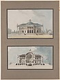 Project for a "Maison de plaisance pour un grand seigneur", Elevation and Section, Jean Nicolas Sobre (French), Elevation: pen and black ink with watercolor 
Section: Pen and black ink with watercolor
