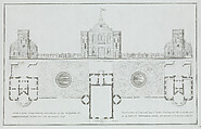 Façade et plan de l'Amirauté dans le jardin à Tsárskoye Selò..., Ivan Kuvakin  Russian, Engraving