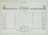 Elevation and Plan of a Small Building, from "Russian Palaces and Gardens", Ivan Kuvakin  Russian, Engraving